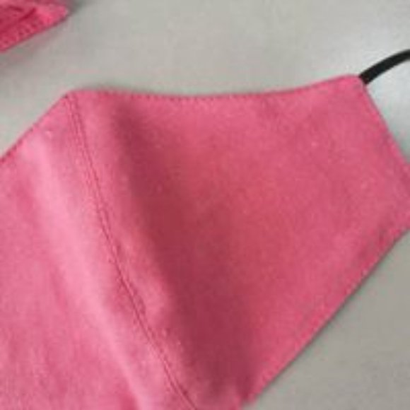 3 Pack Linen Face Masks Olive, Pink and White - Picture 4 of 6